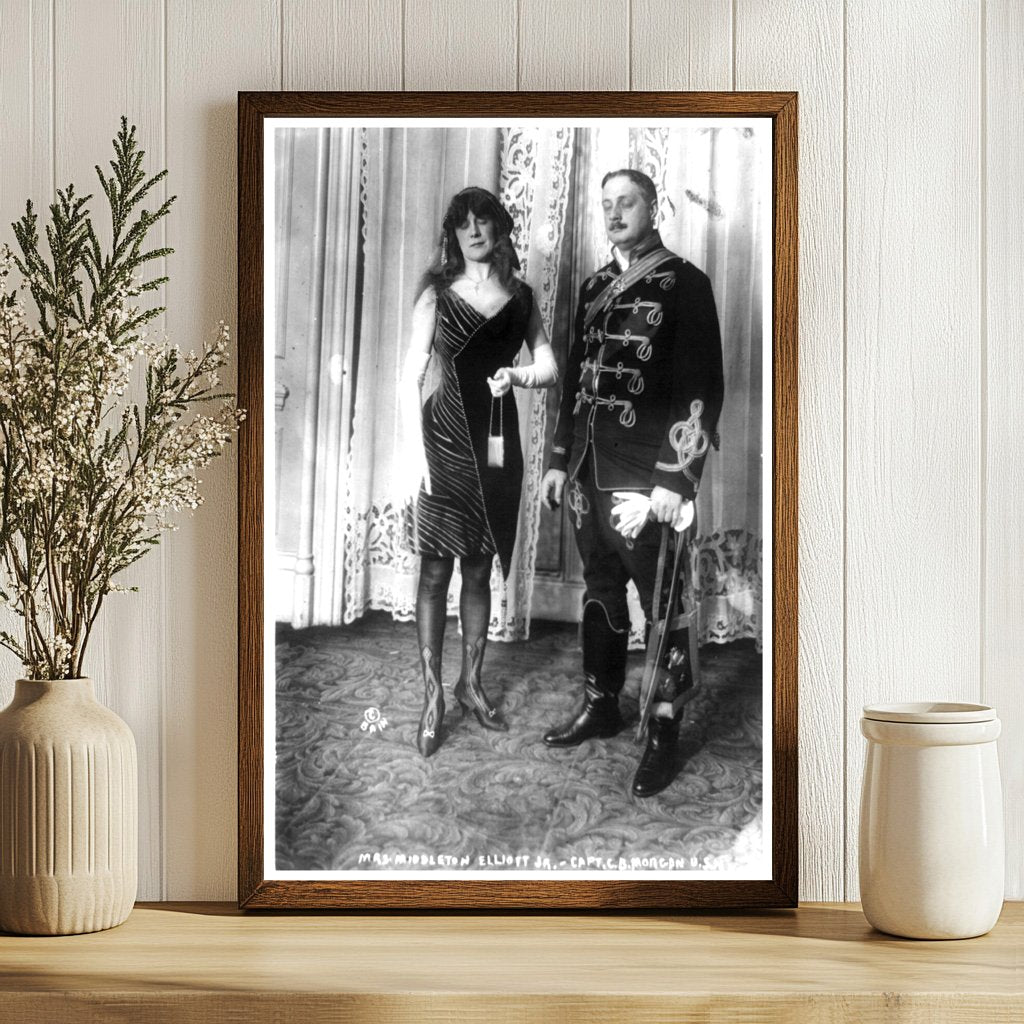 Elegant Naval Officers: Mrs. Elliot & Capt. Morgan, 1914