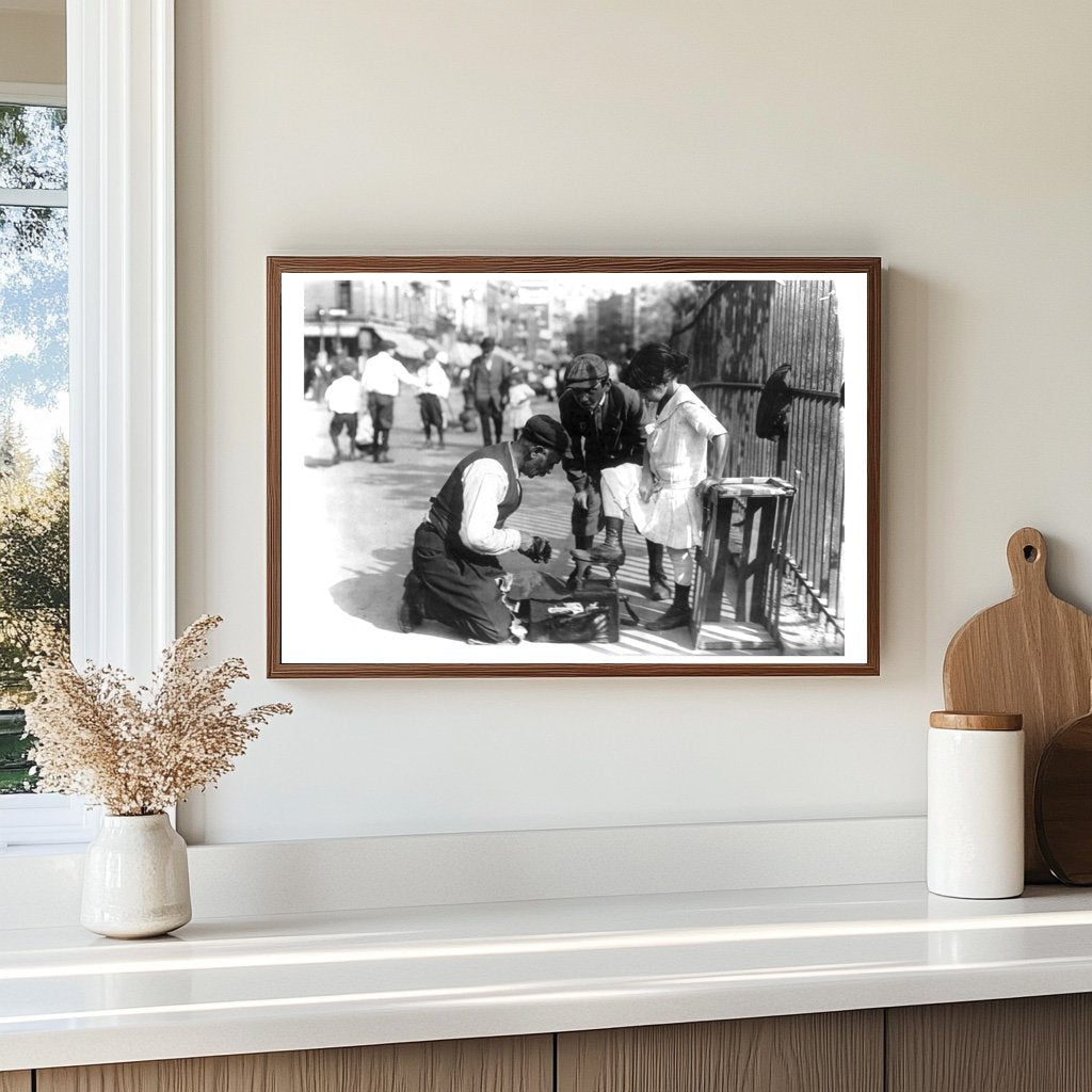 Vintage NYC Shoe Shiners: A 1911 Street Scene
