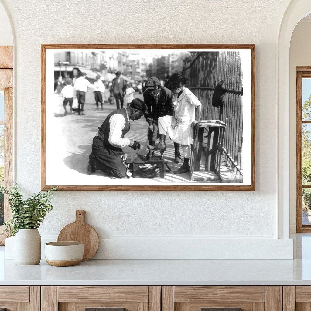 Vintage NYC Shoe Shiners: A 1911 Street Scene
