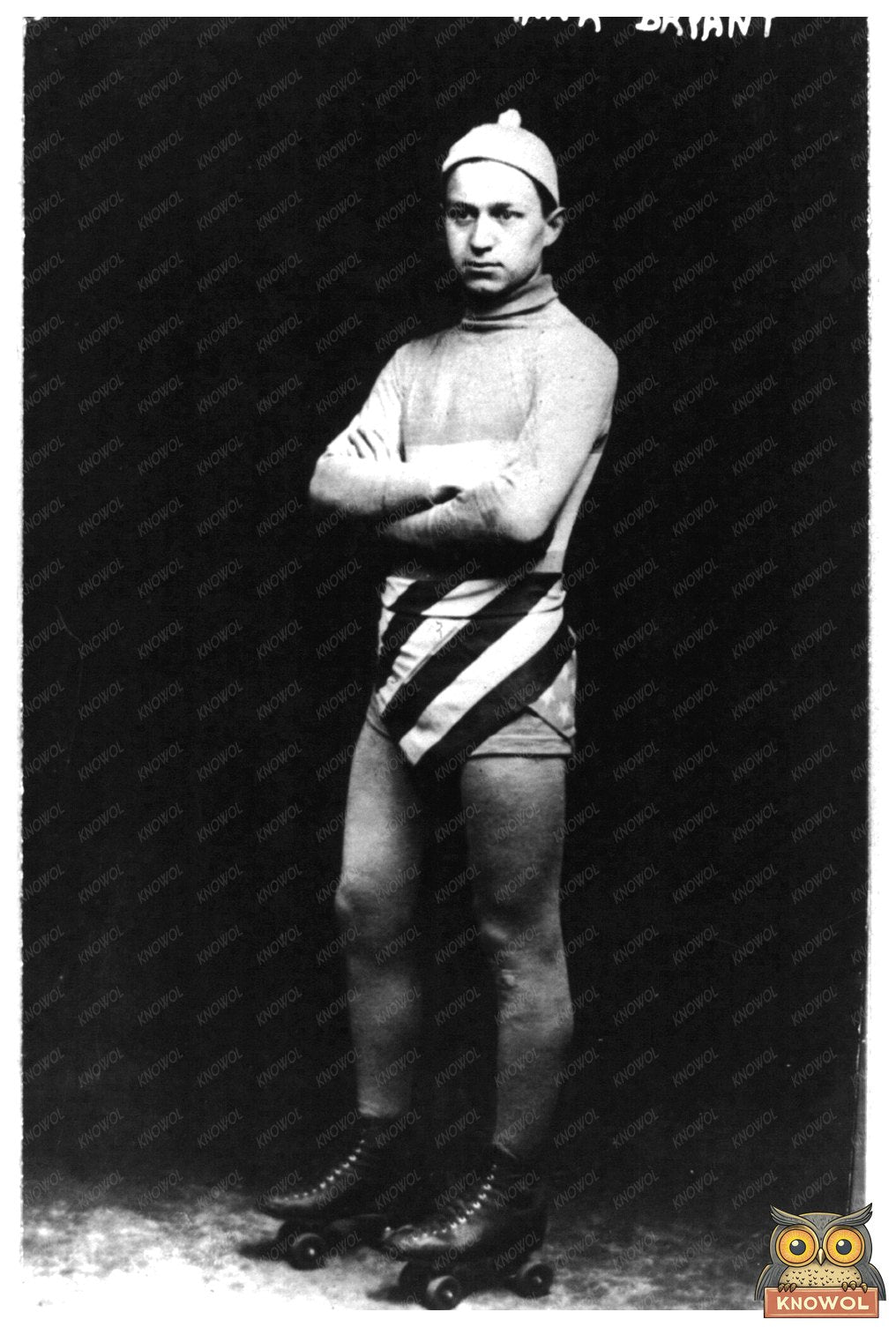Confident Roller Skater Frank Bryant, 1913 Sports Event