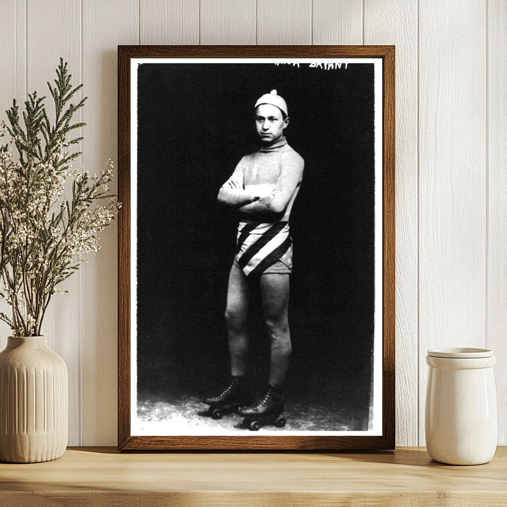 Confident Roller Skater Frank Bryant, 1913 Sports Event