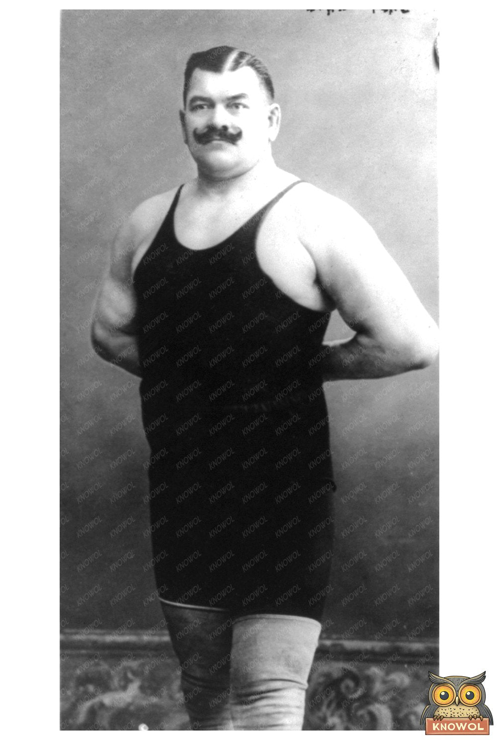 1918 Wrestling Star John Pohl in Dynamic Action Pose