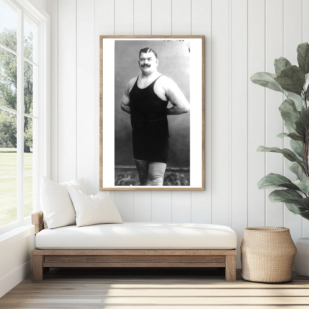 1918 Wrestling Star John Pohl in Dynamic Action Pose