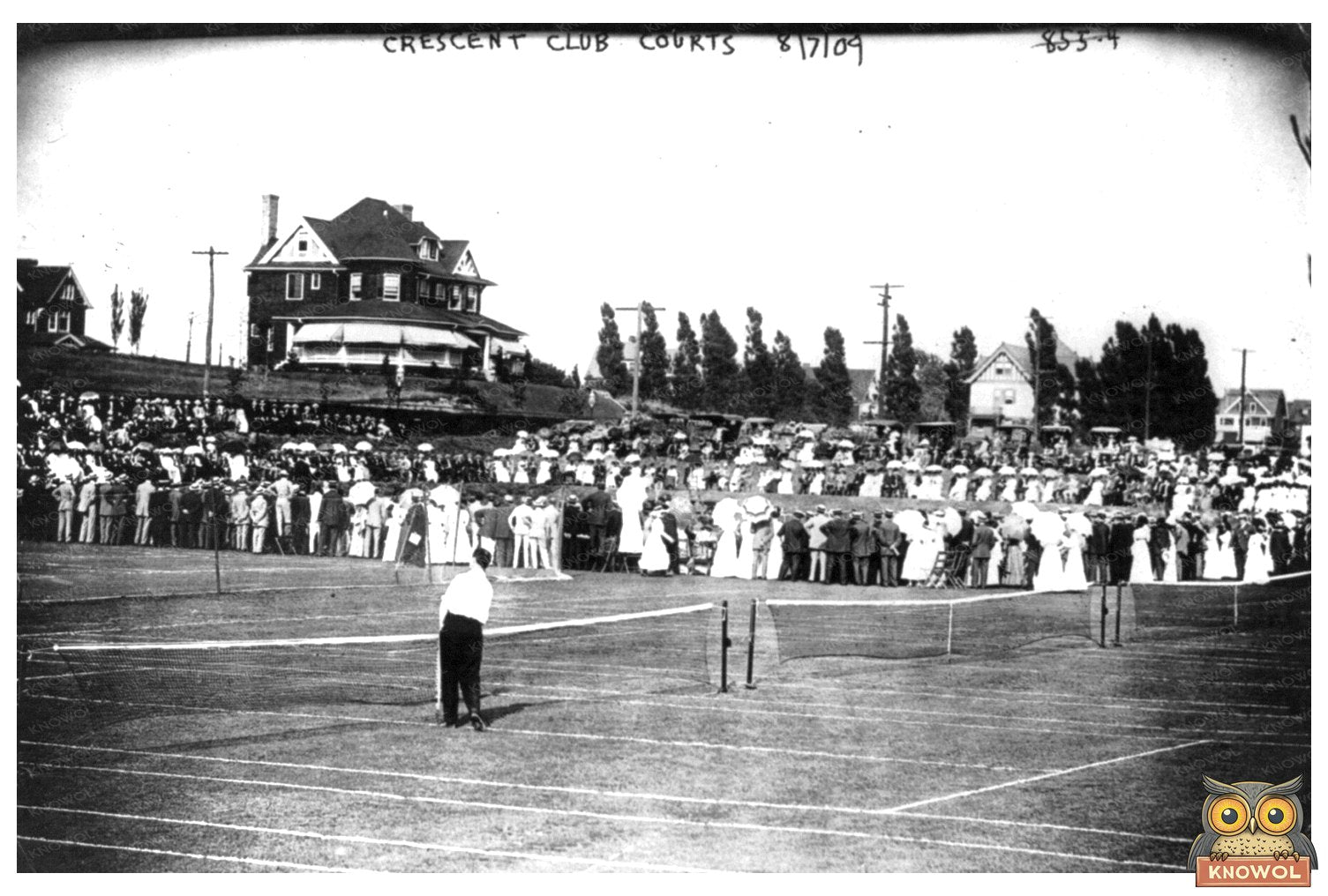 Historic 1909 Crescent Club Tennis Court Scene