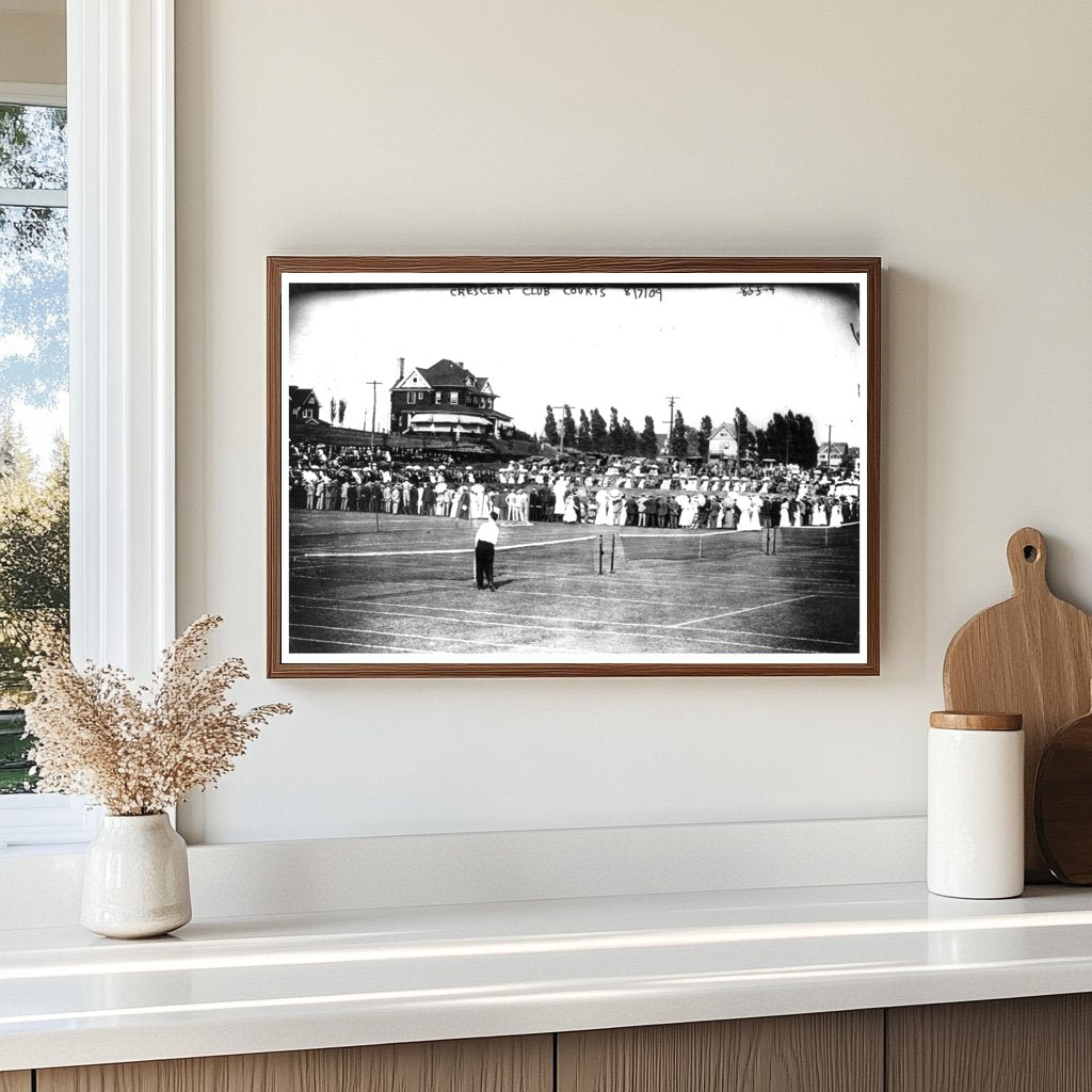 Historic 1909 Crescent Club Tennis Court Scene