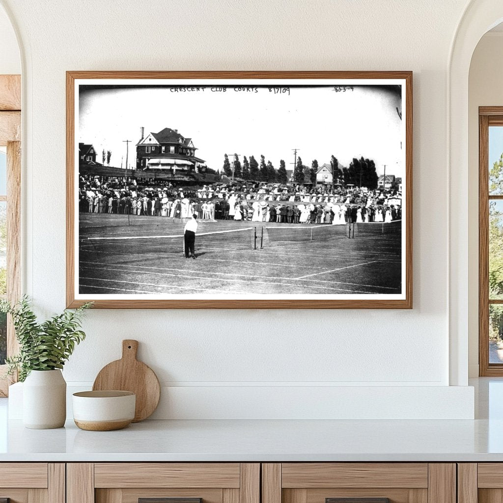 Historic 1909 Crescent Club Tennis Court Scene