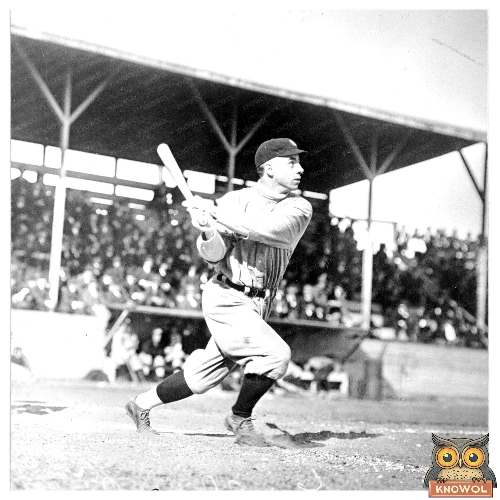 Vintage 1913 Baseball Star at Home Plate Swing