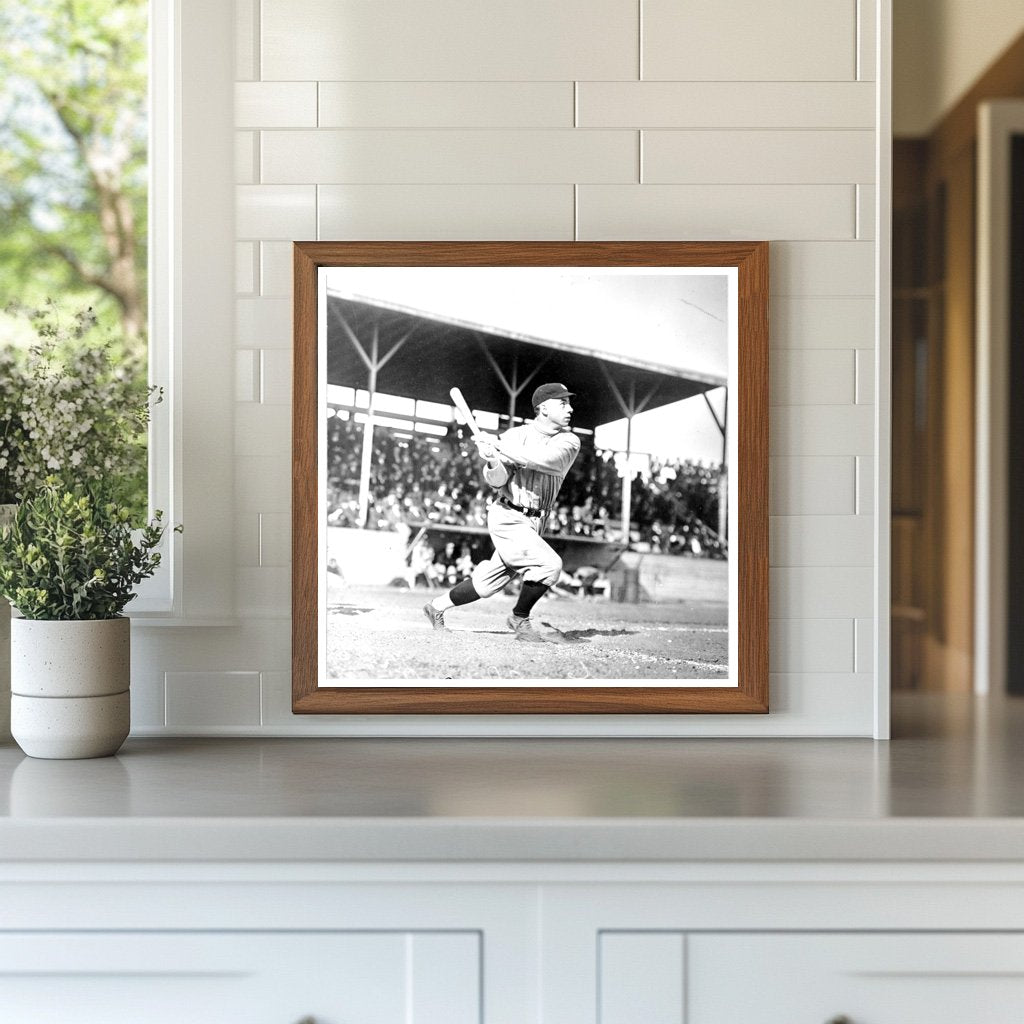 Vintage 1913 Baseball Star at Home Plate Swing