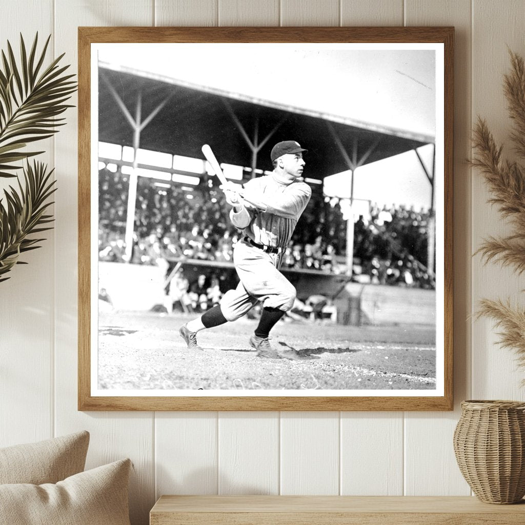 Vintage 1913 Baseball Star at Home Plate Swing