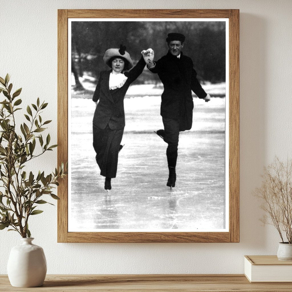 1913 Central Park Ice Skating Couples’ Delight