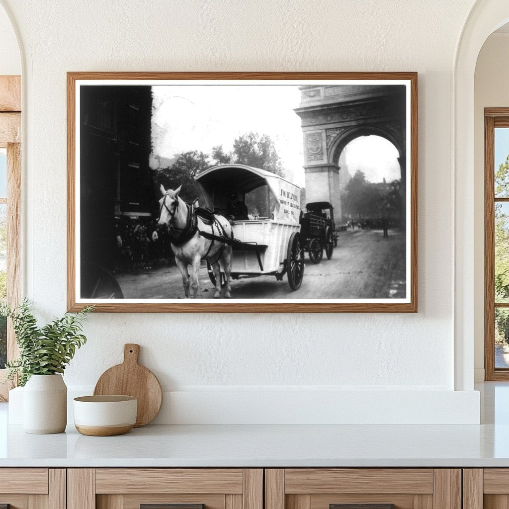 1908 NYC Work Horse Parade with Delivery Wagon
