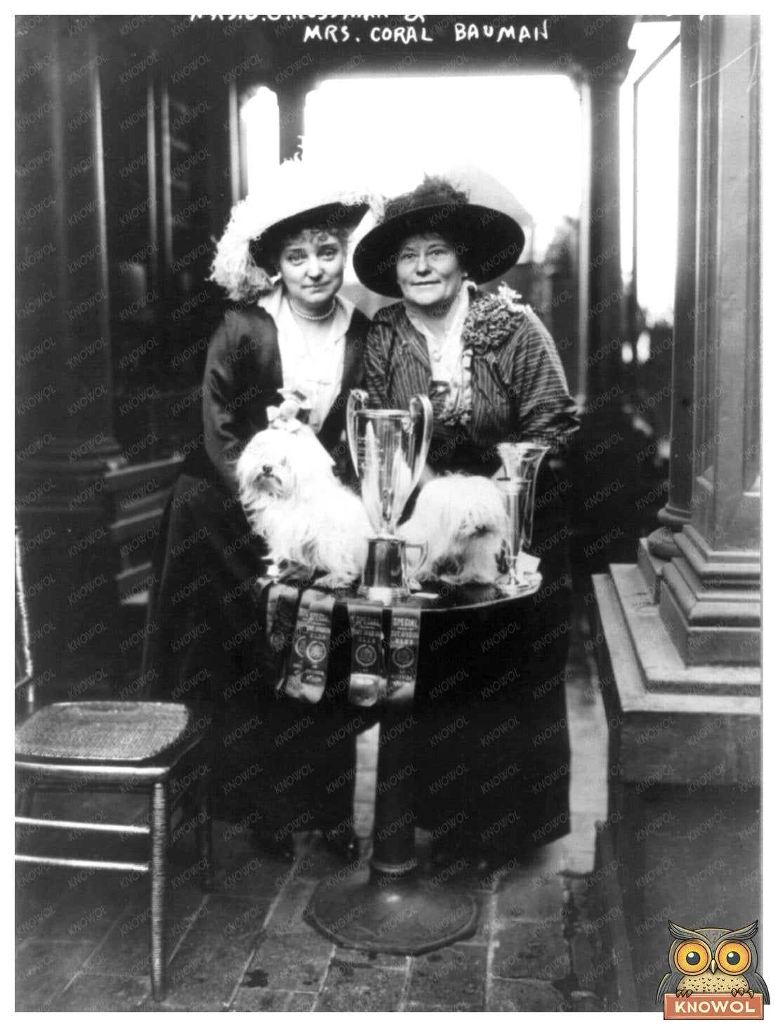 1915 Dog Show Champions with Elegant Ladies