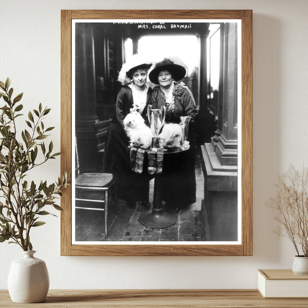 1915 Dog Show Champions with Elegant Ladies