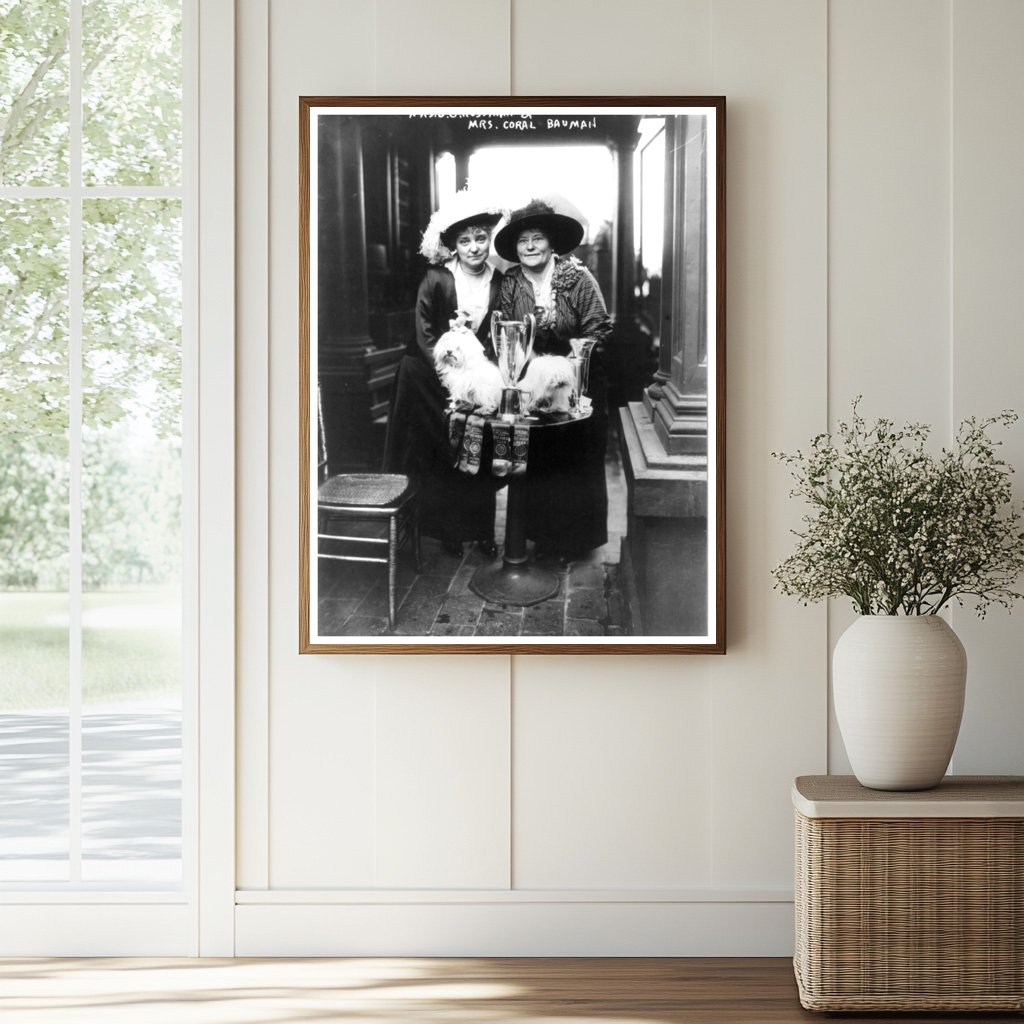 1915 Dog Show Champions with Elegant Ladies