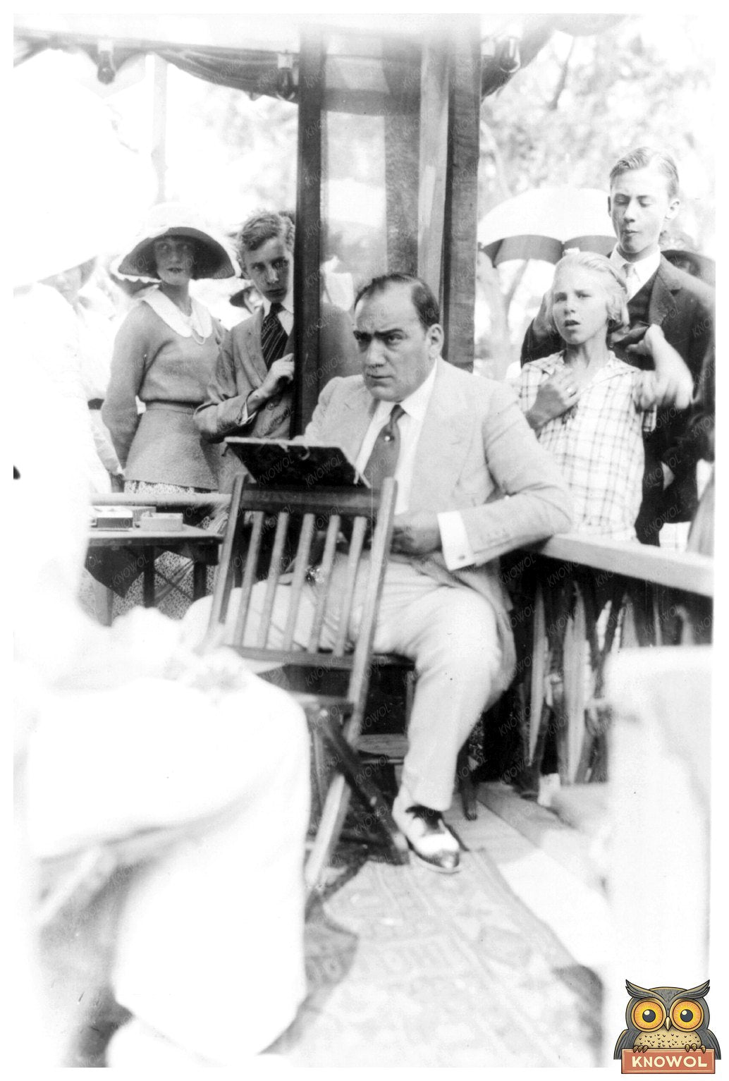 Enrico Caruso Sketching Charities at 1920 Southampton Fair
