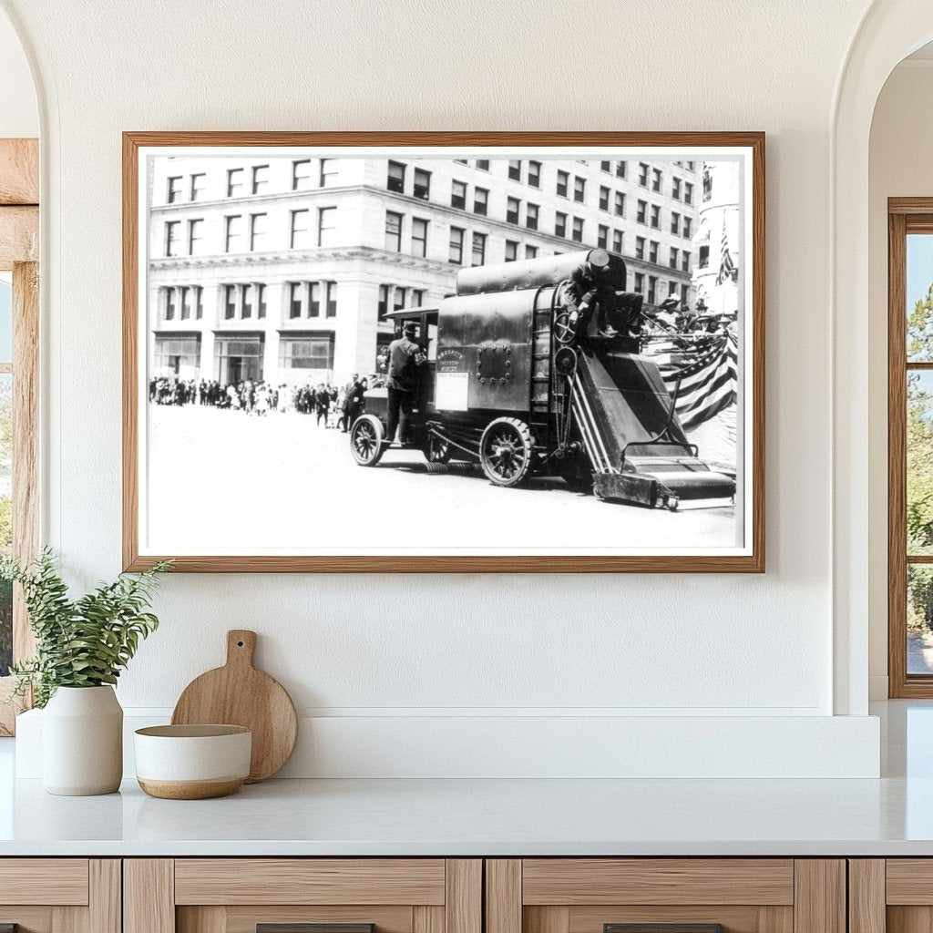 1900s New York: Vintage Auto Street Cleaner in Action