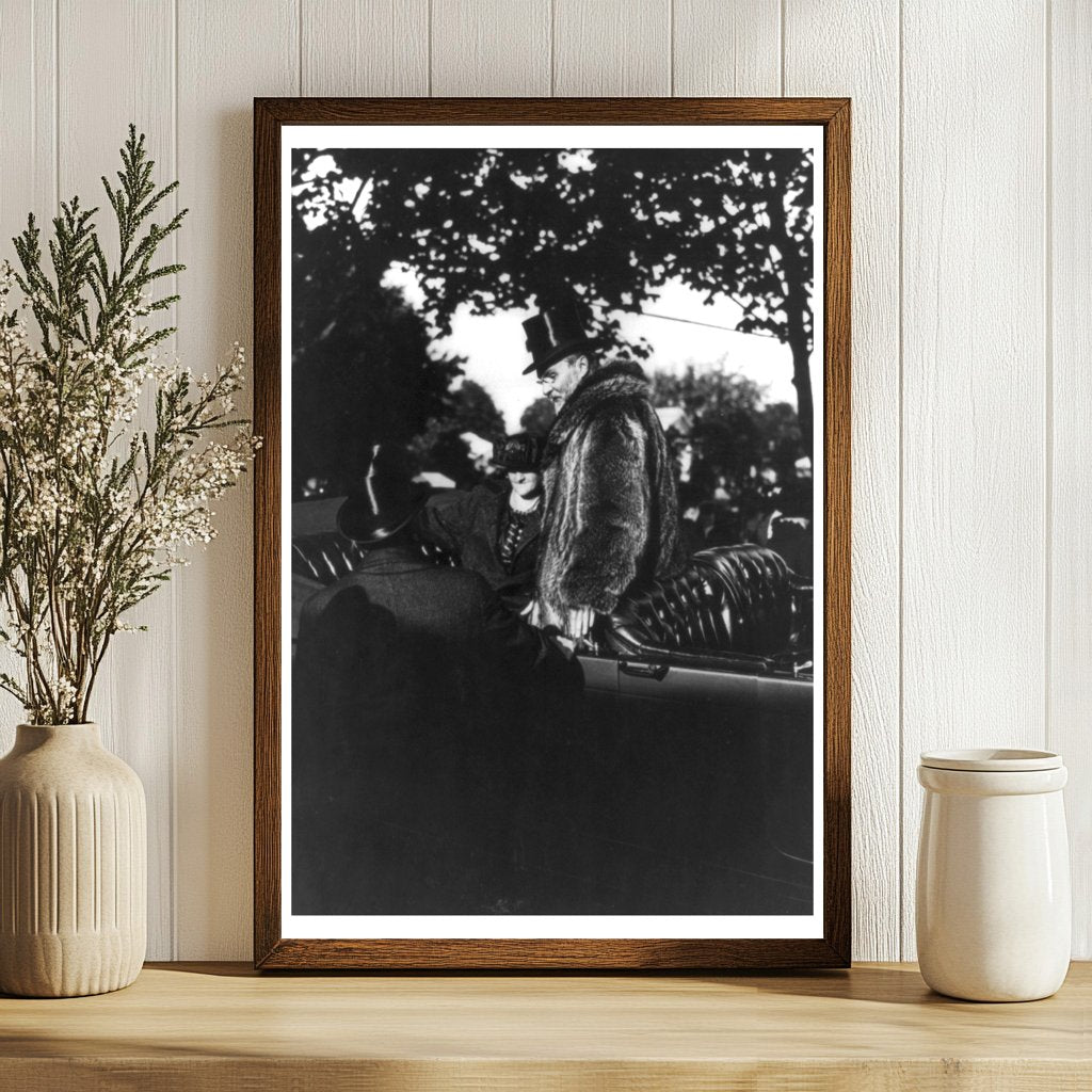 Elegant 1920s Limousine Portrait of a Stylish Tycoon