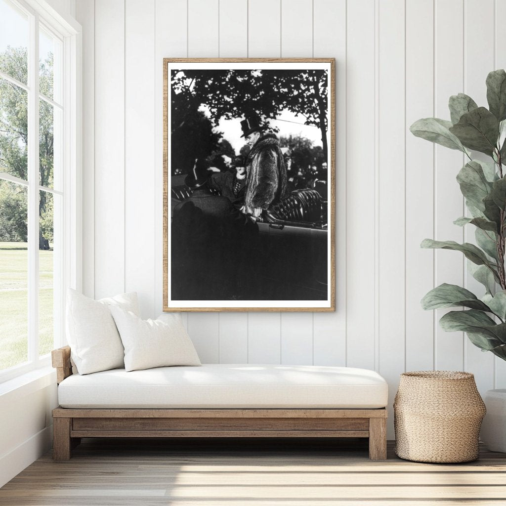 Elegant 1920s Limousine Portrait of a Stylish Tycoon