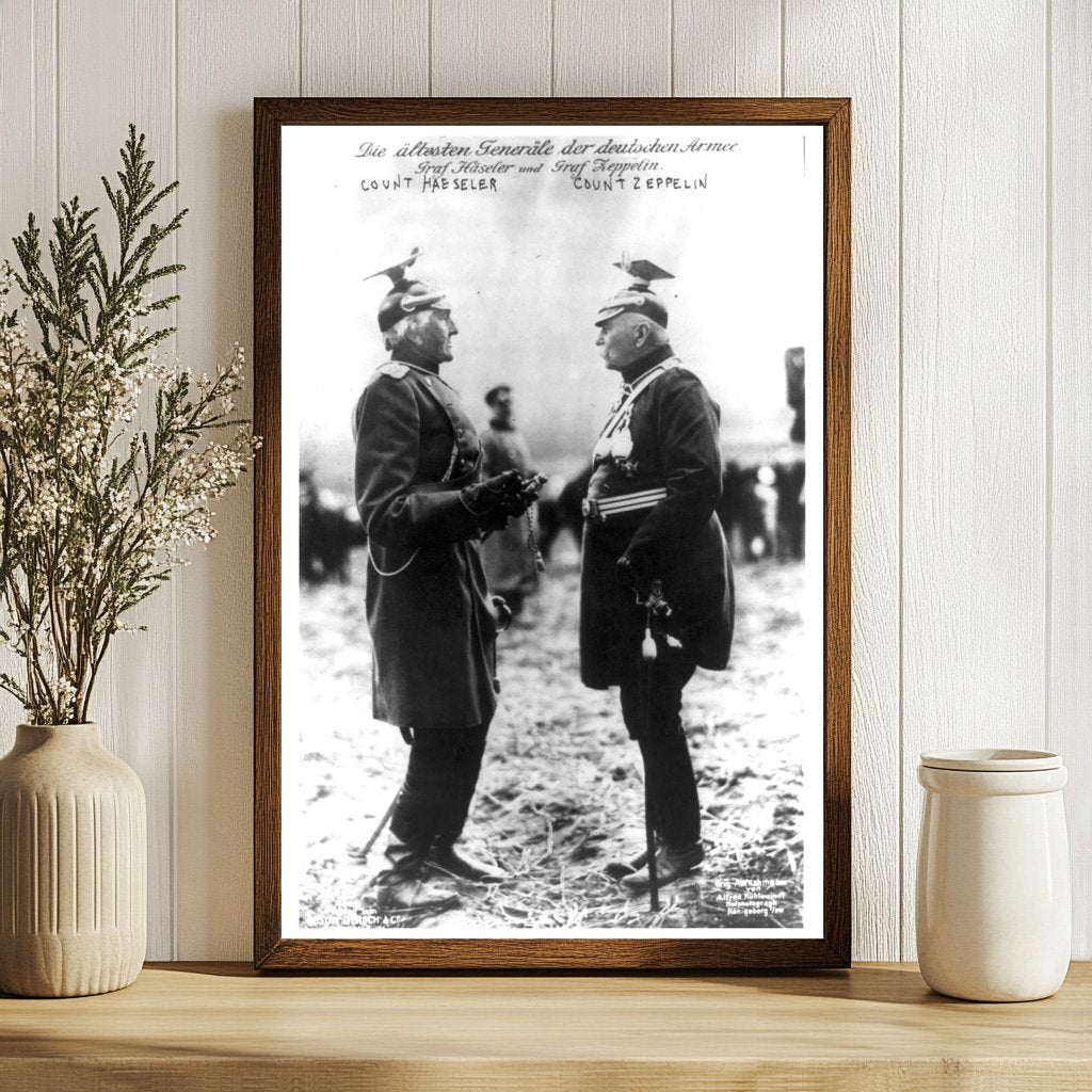 Early 1900s Portrait of German Noblemen Zeppelin & Haeseler
