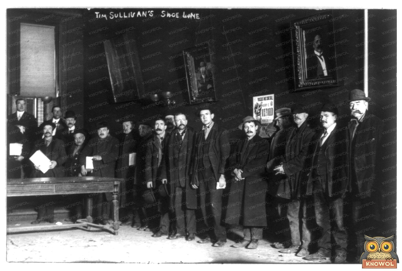 1910 Bowery Men Waiting in Line for New Shoes