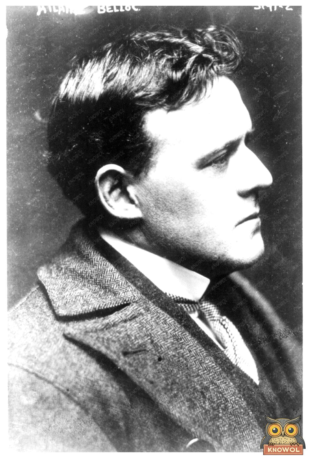 Elegant Profile Portrait of Early 20th Century Writer
