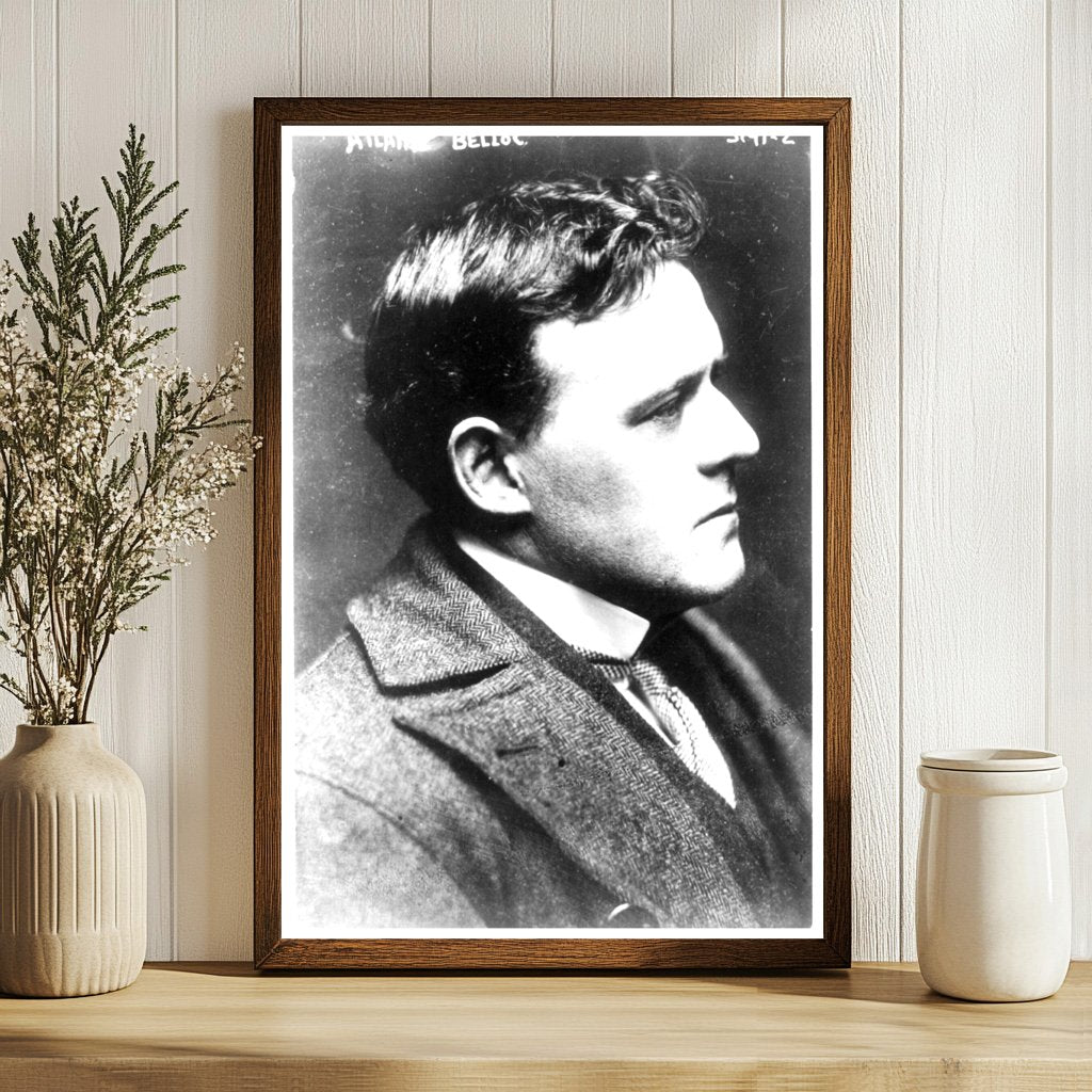 Elegant Profile Portrait of Early 20th Century Writer