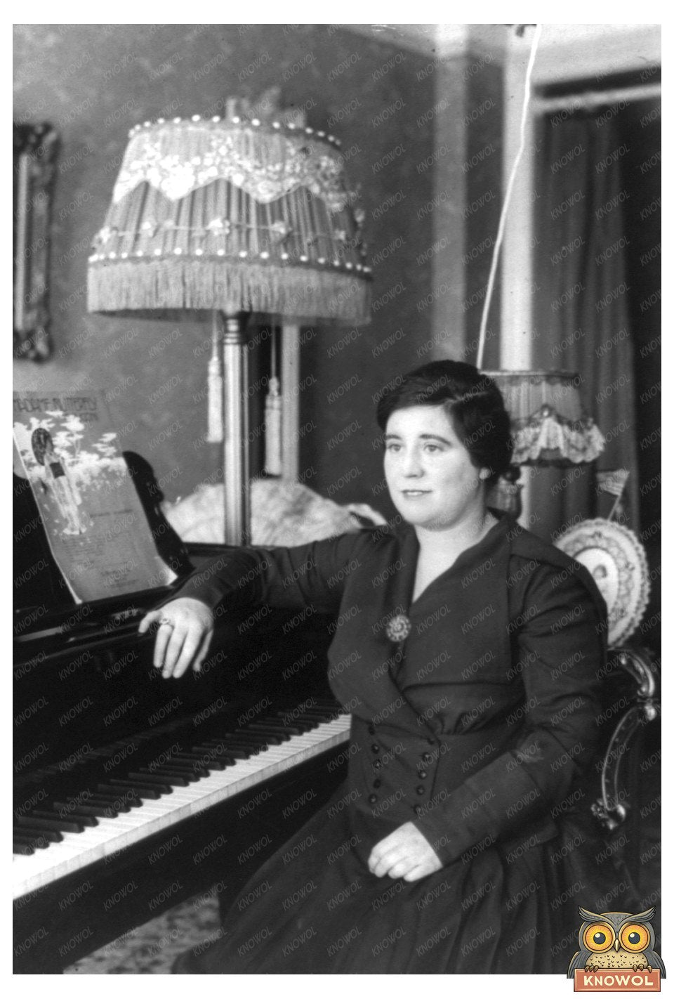 Elegant Portrait of Australian Singer Amy Castles at Piano