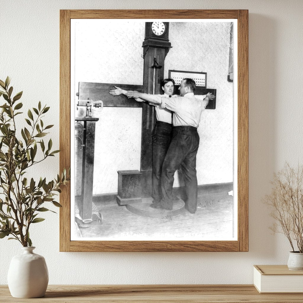 1908 Police Officer Measuring Suspects Armspan