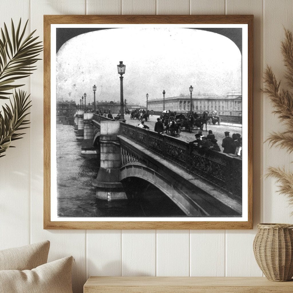 Stunning Nicolai Bridge Over Neva River, St. Petersburg