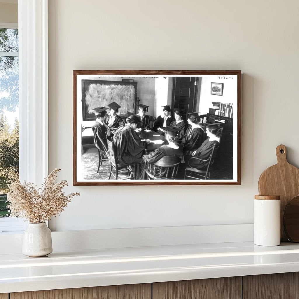 1916 Barnard College Student Council in Caps and Gowns