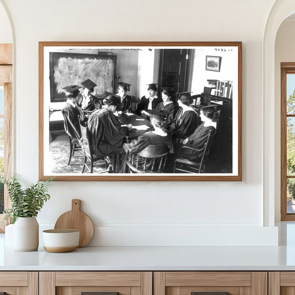 1916 Barnard College Student Council in Caps and Gowns