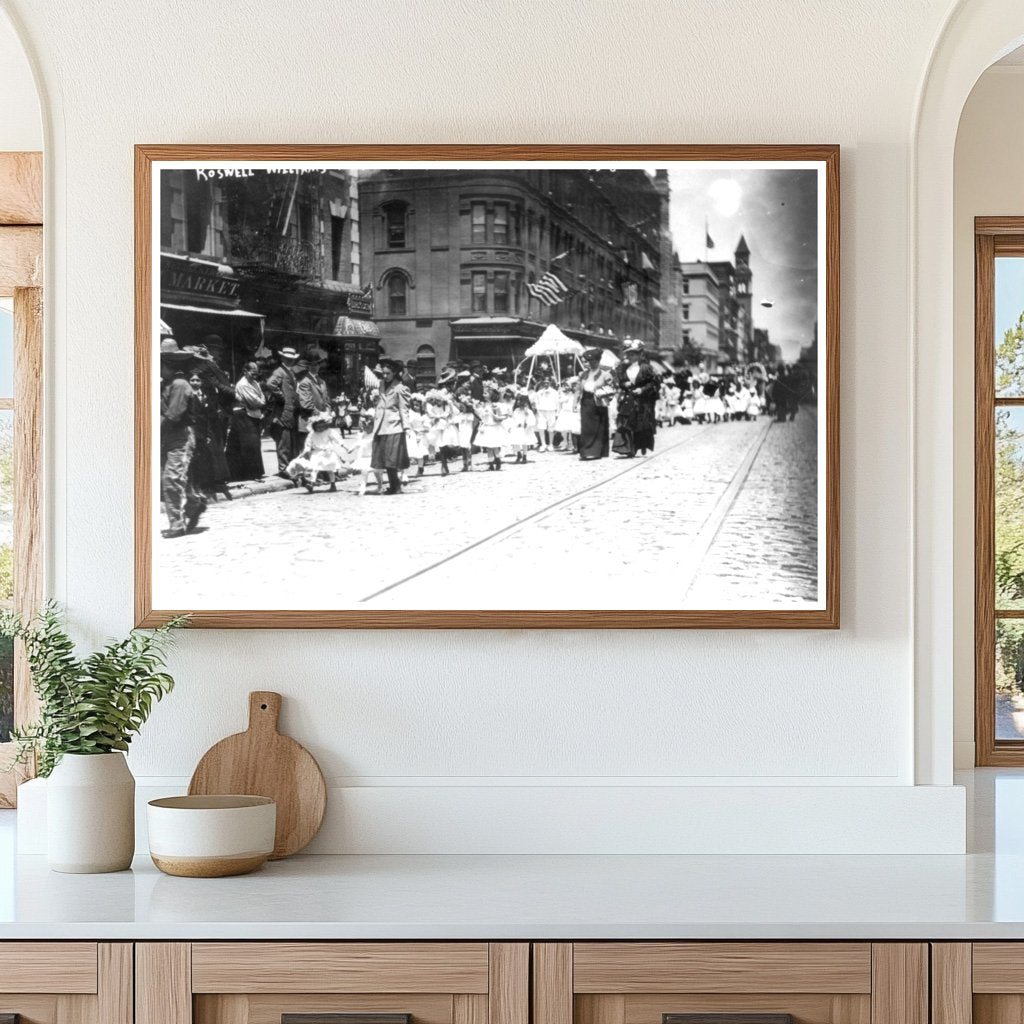 Charming Girls in White Dresses at 1907 NYC Parade