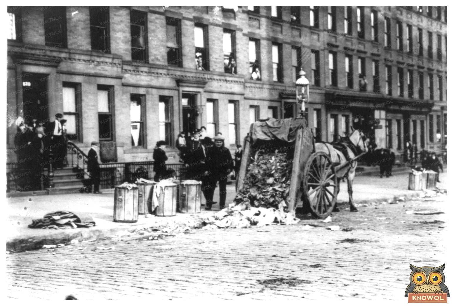 1911 NYC Garbage Strike: Overturned Horse-Drawn Cart