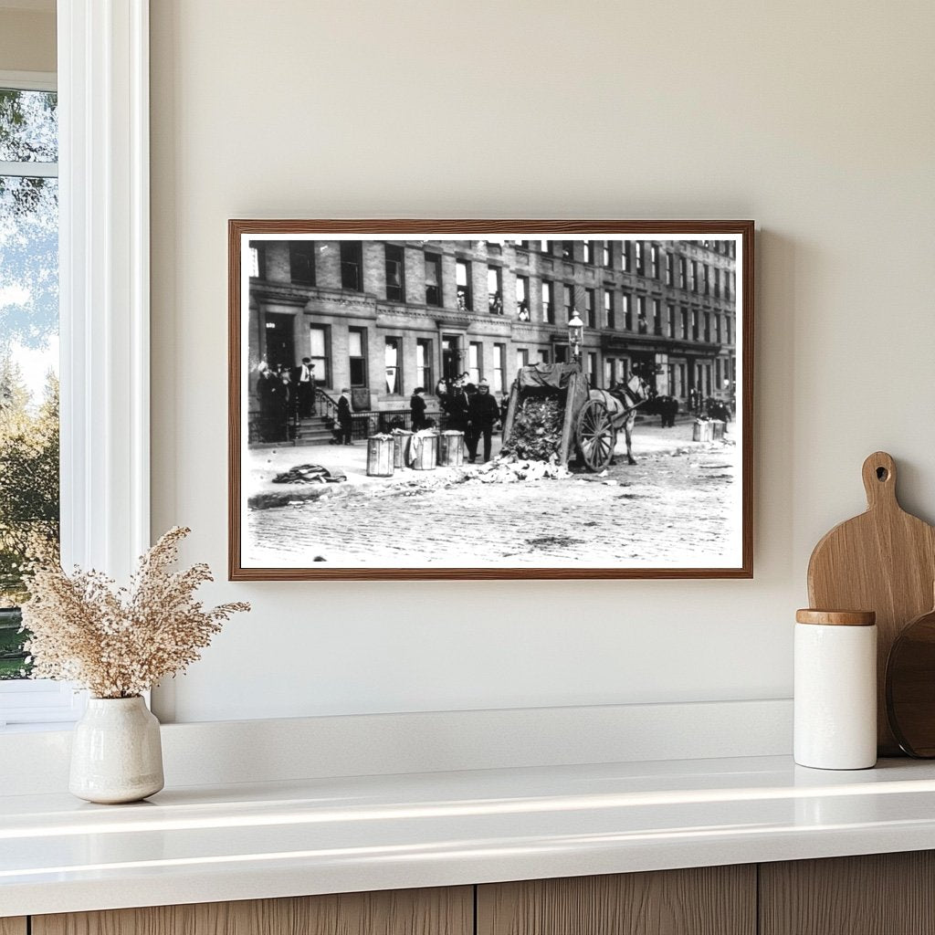 1911 NYC Garbage Strike: Overturned Horse-Drawn Cart