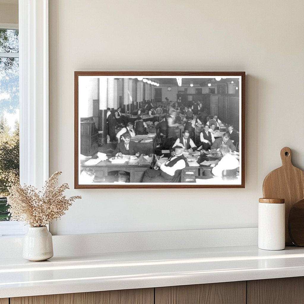 Busy 1900s New York World City Room Scene