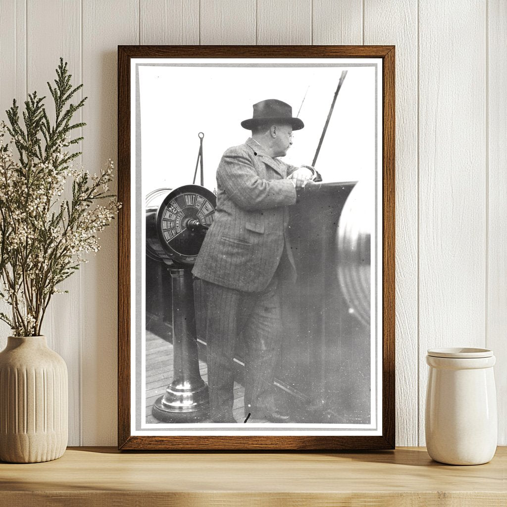 Theodore Roosevelt Aboard the K.A.V. Ship, c. 1910