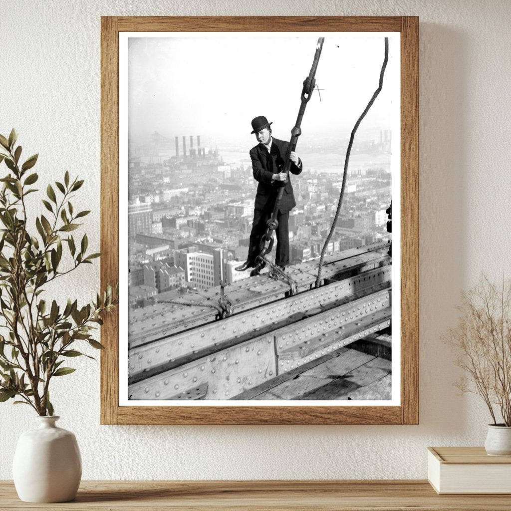 1908 NYC Photographer on Metropolitan Buildings Peak