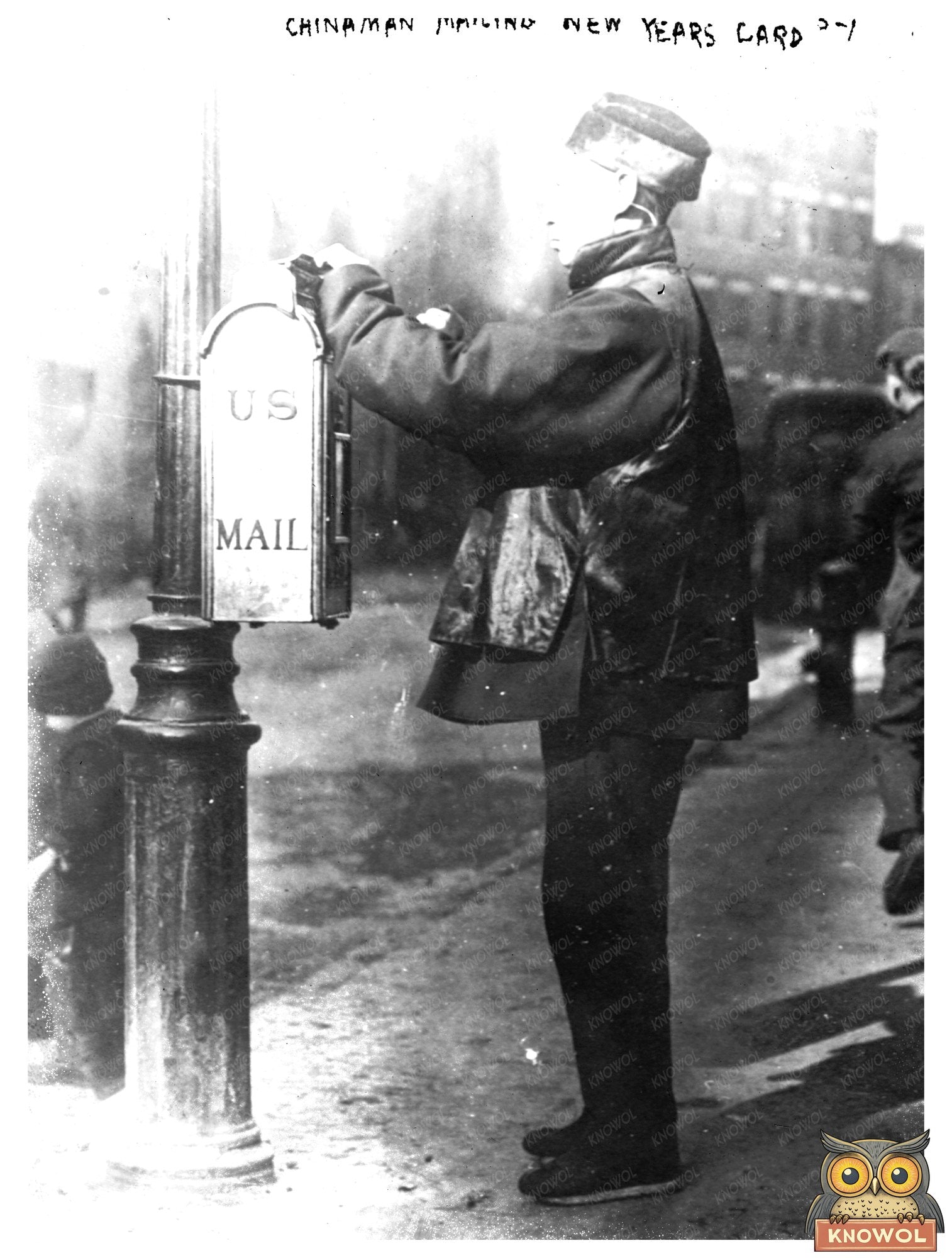 Chinese Man Sending Lunar New Year Greetings