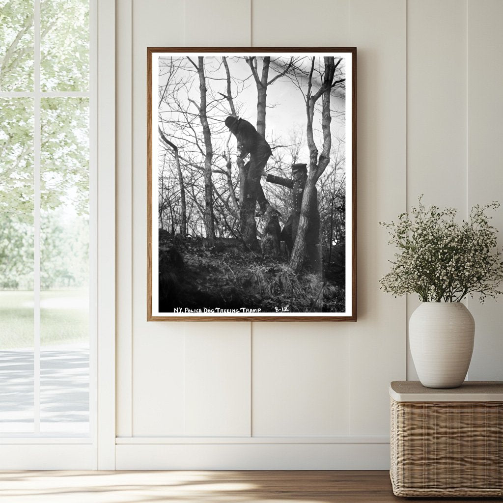 Heroic Policeman and His Dog Patrol NYC Streets, 1912