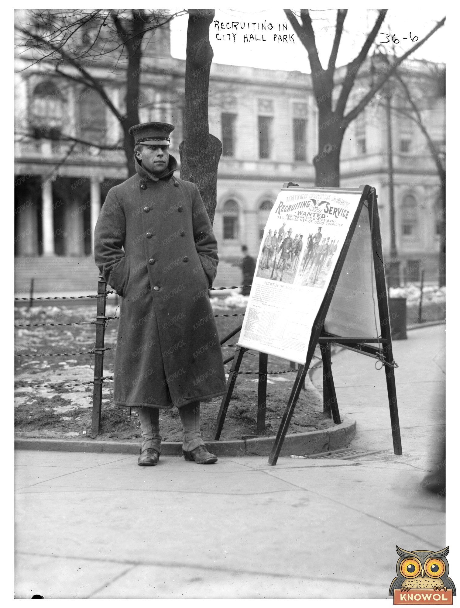 Historic 1908 NYC Military Recruitment Scene