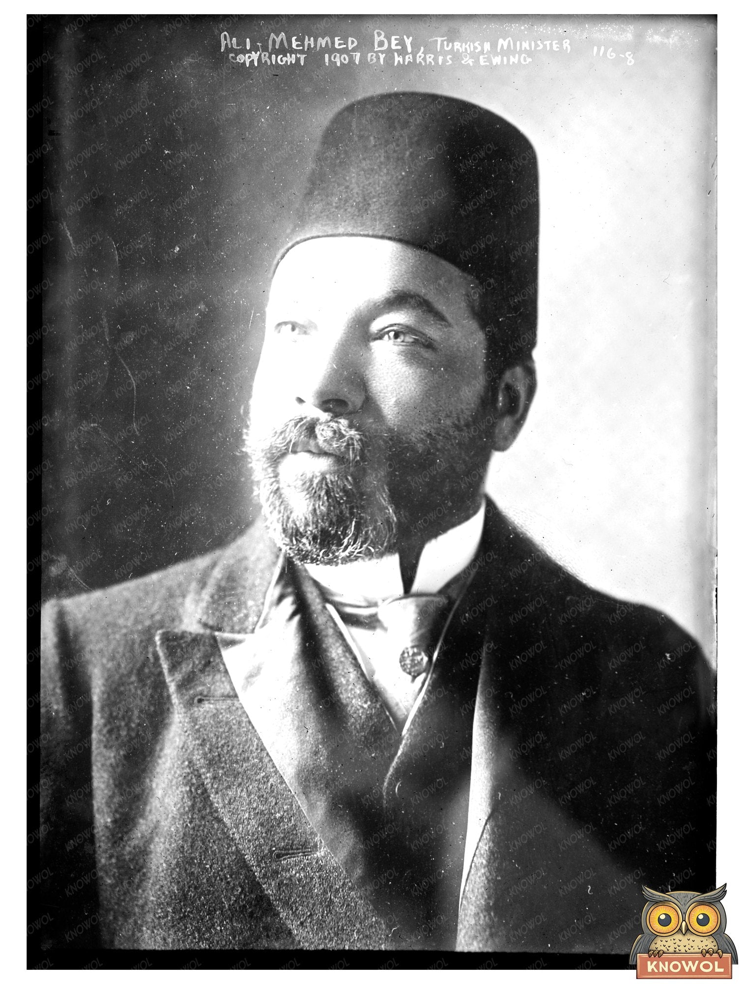 1907 Portrait of Ali Mehmed Bey, Ottoman Minister