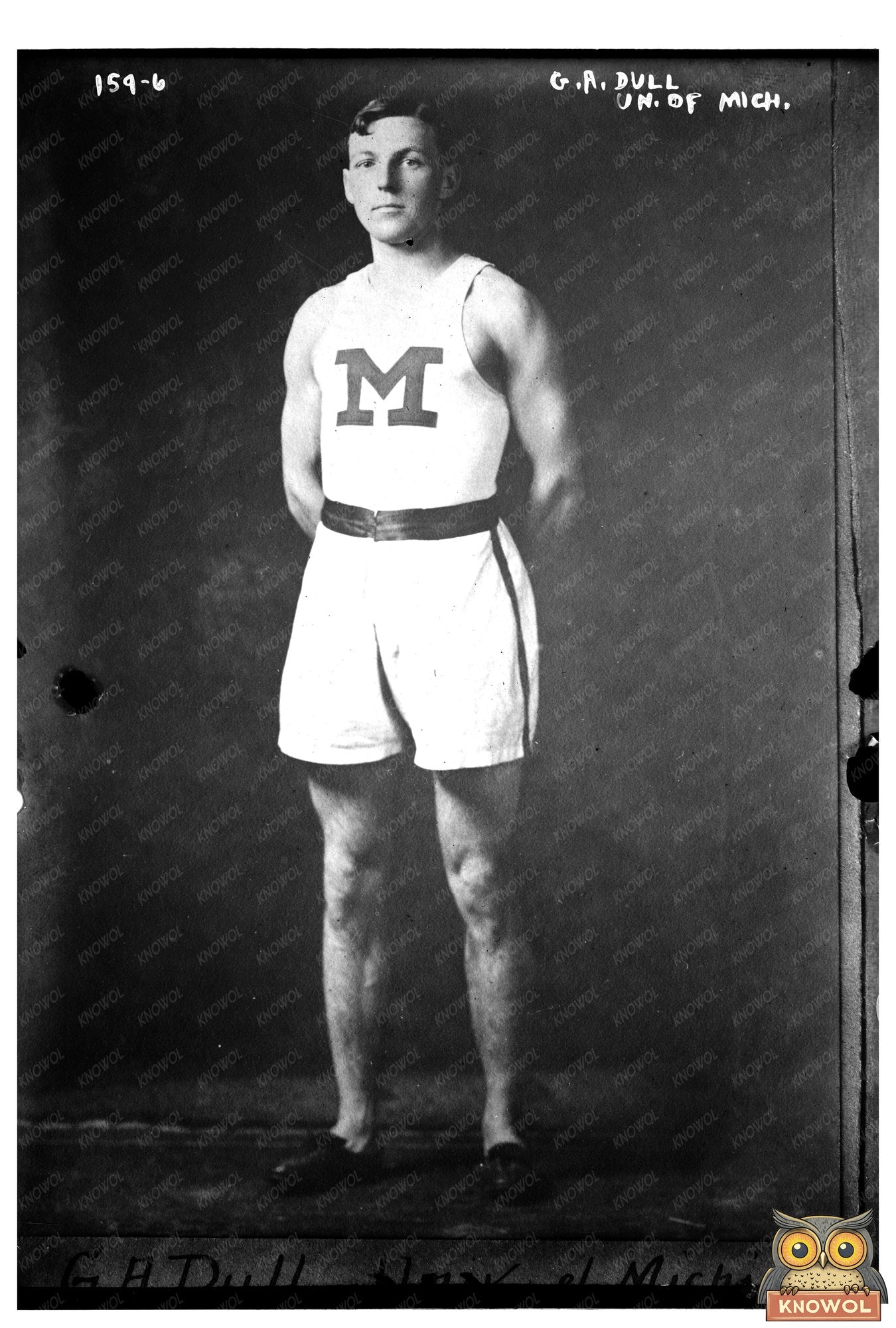 Vintage Track Star G.A. Dull, Univ. of Michigan Athlete