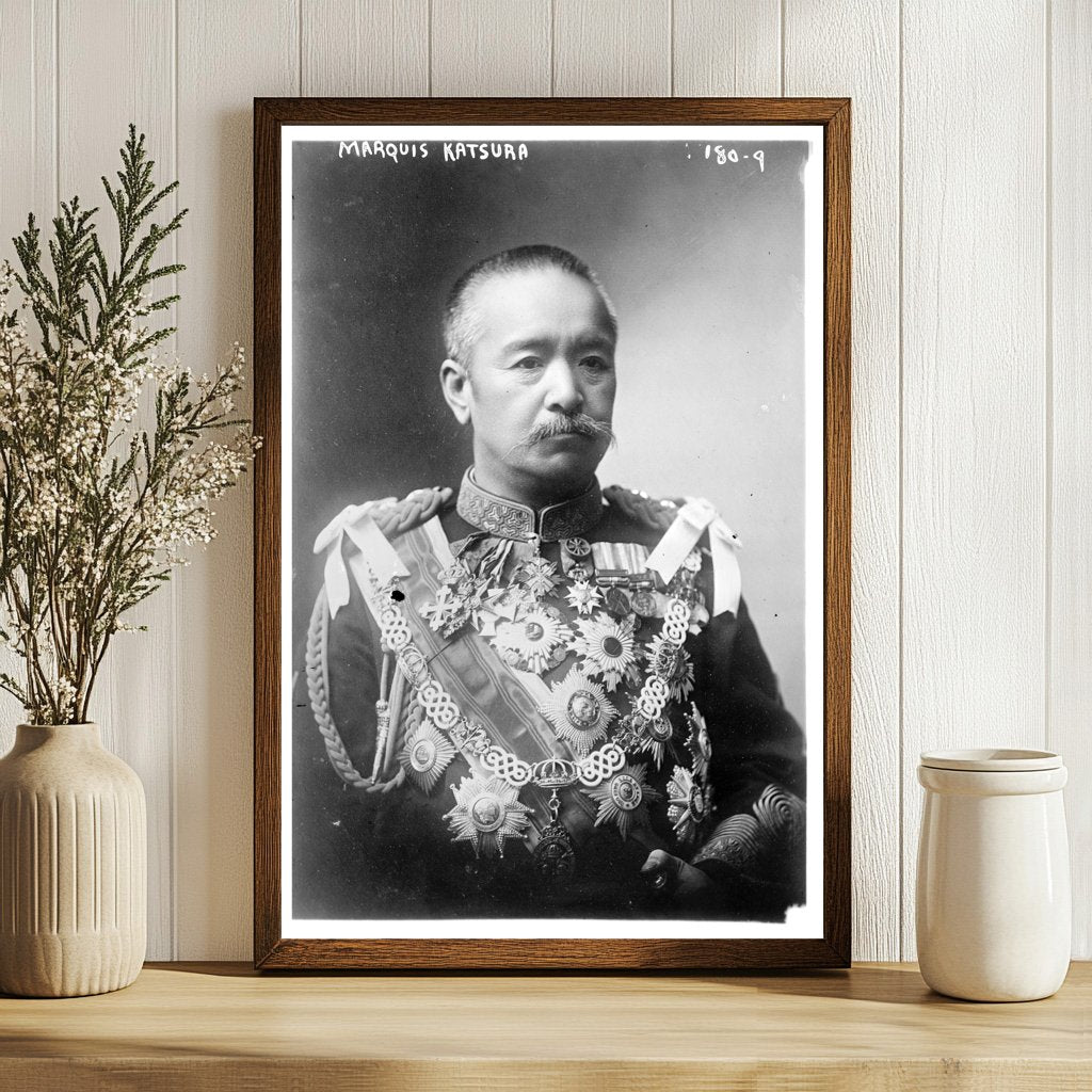 Elegant Portrait Bust of Marquis Katsura, Japan’s Prime Mini