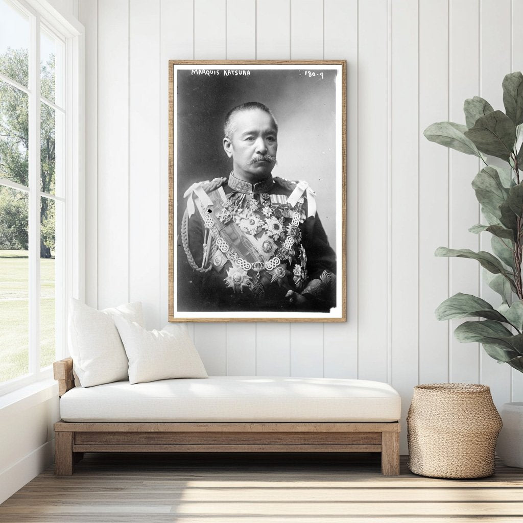 Elegant Portrait Bust of Marquis Katsura, Japan’s Prime Mini