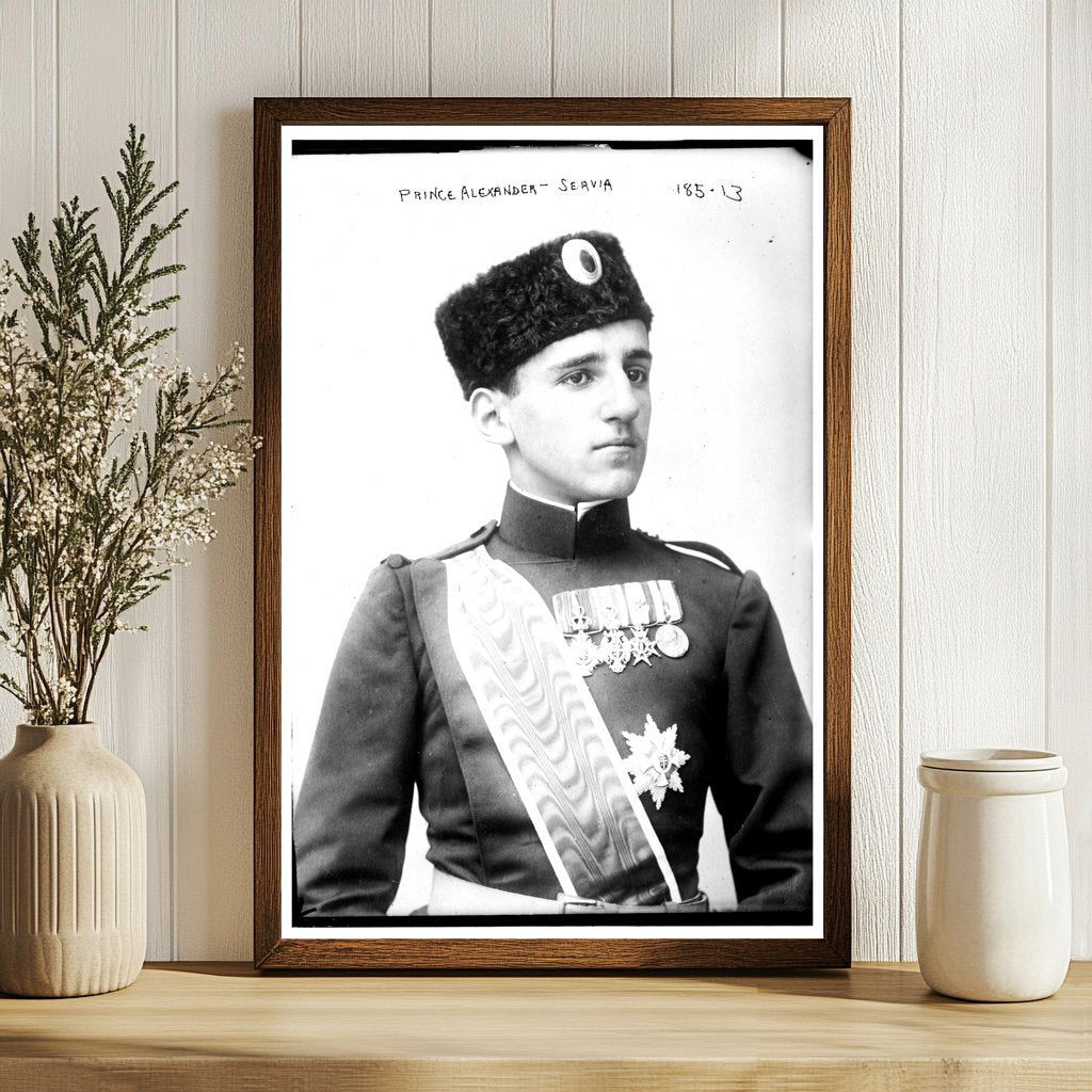 Regal Portrait of Prince Alexander in Military Uniform