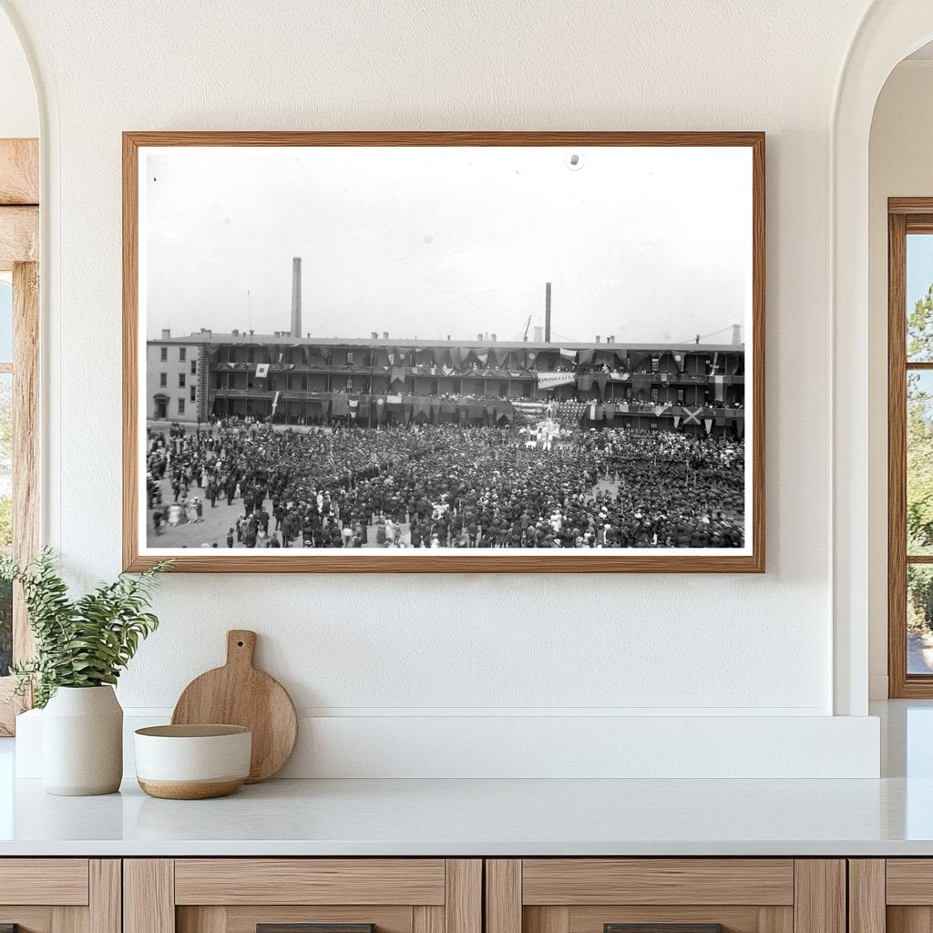 Dynamic Scene of Naval Operations in Historic Yard