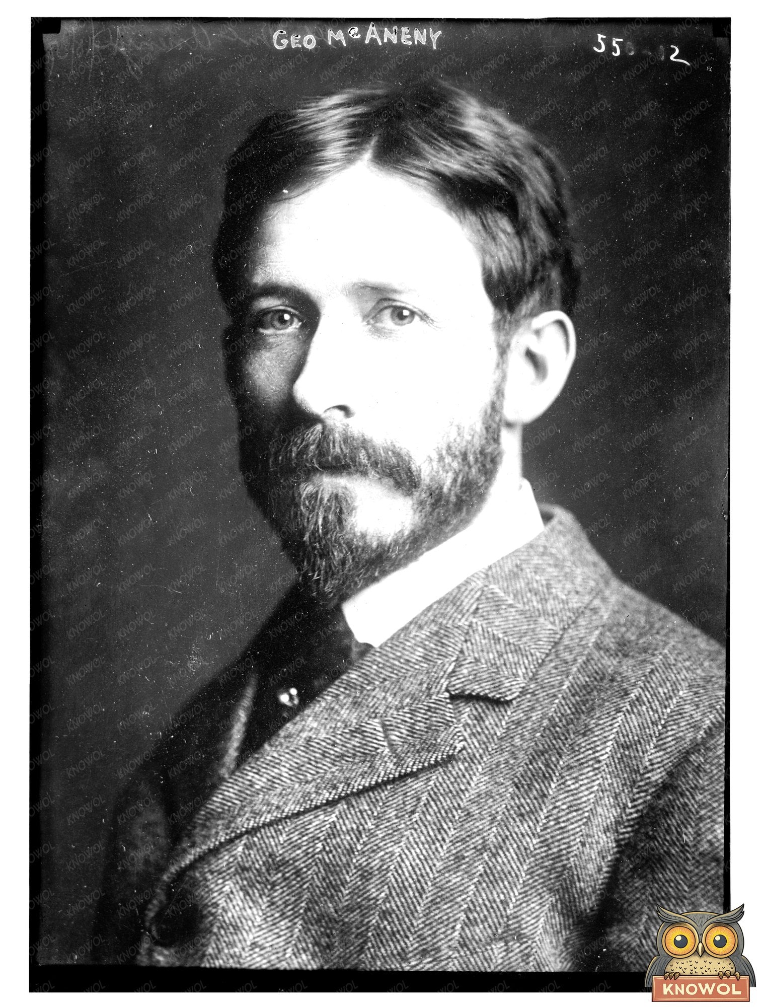 Historic Glass Negative of Early 20th-Century Politician