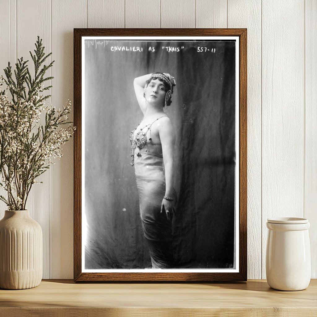 Enchanting 20th Century Actress as Thais in Glass Negative