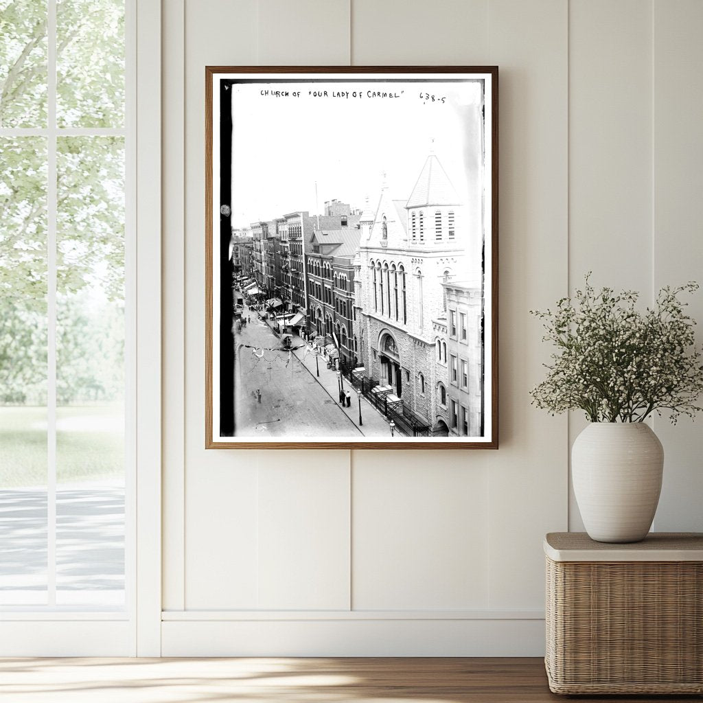 Vibrant NYC Street Scene with Historic Church