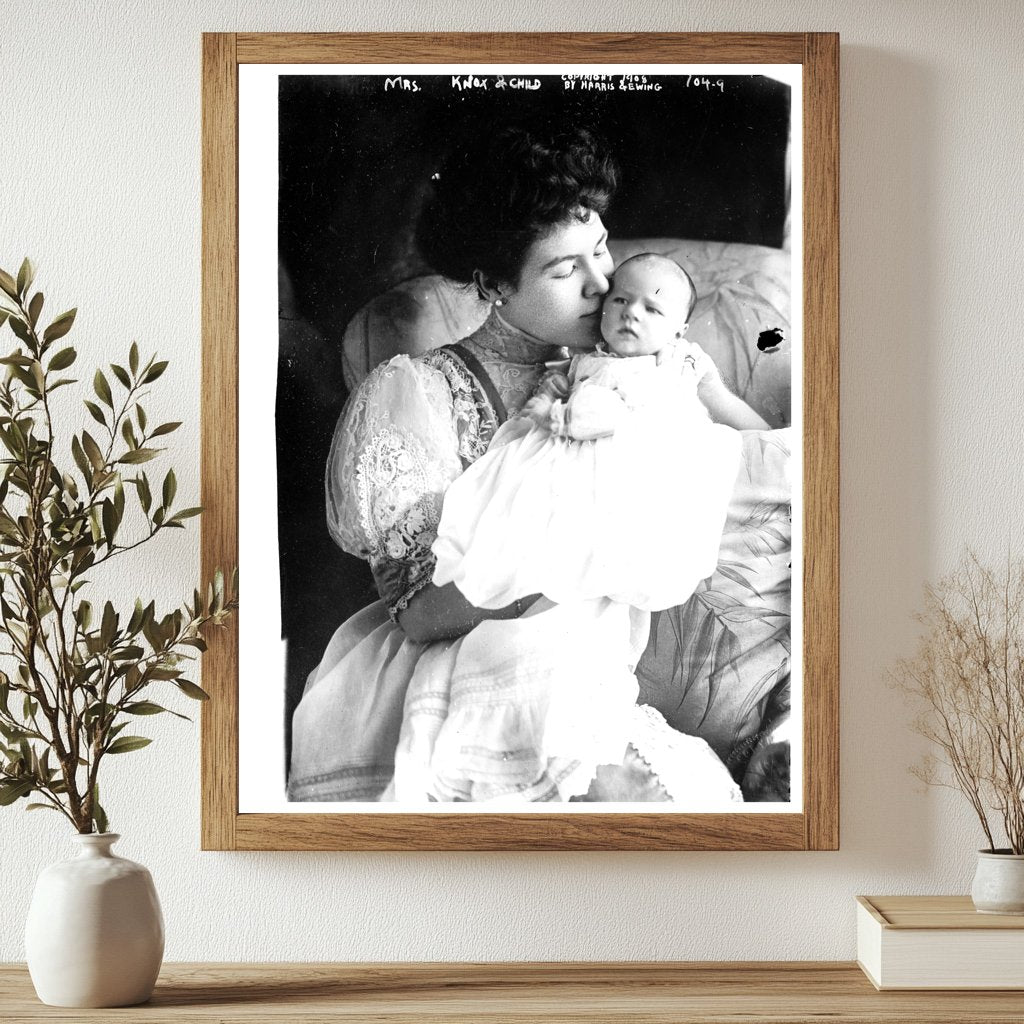 1908 Gentle Embrace: A Mother and Her Baby
